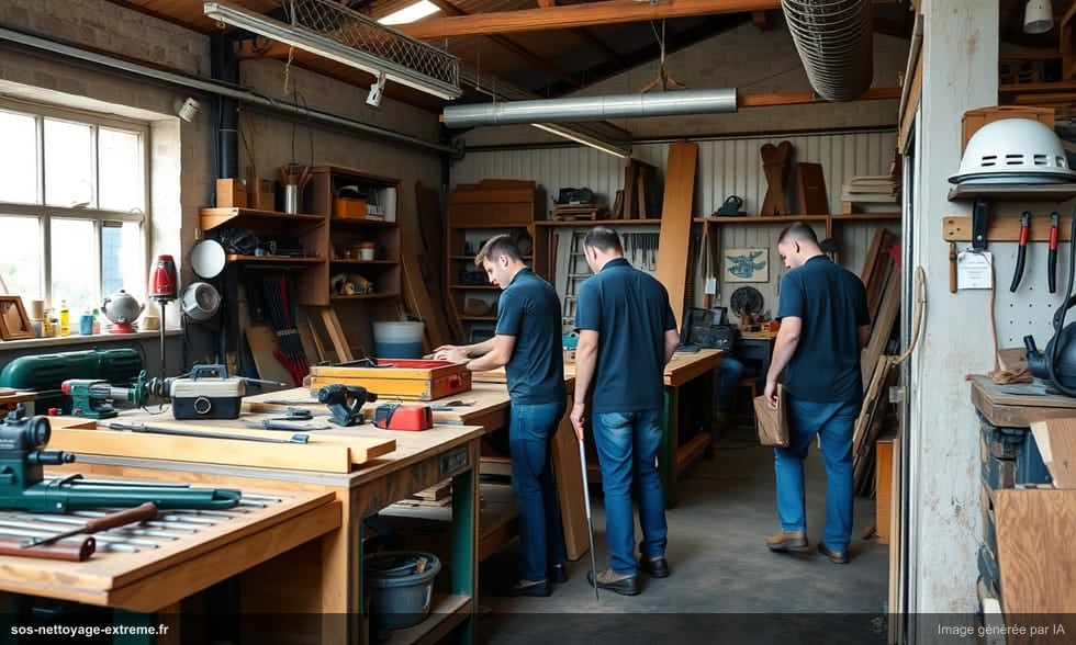 Débarras d'atelier artisanal après cessation d'activité
