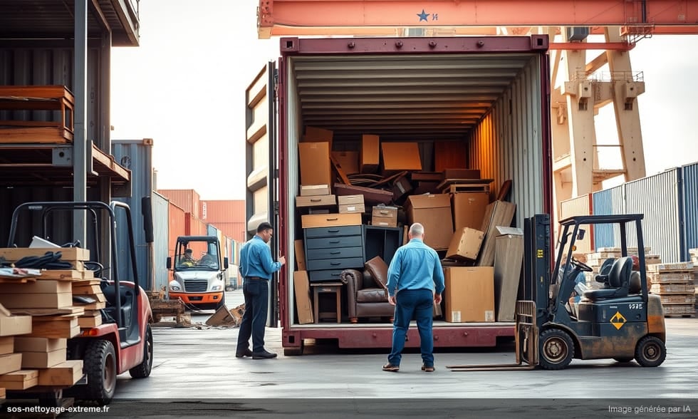 Débarras de container maritime : stockage abandonné