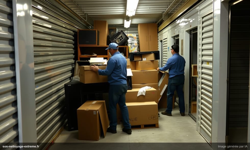 Débarras de garde-meuble et box de stockage abandonnés
