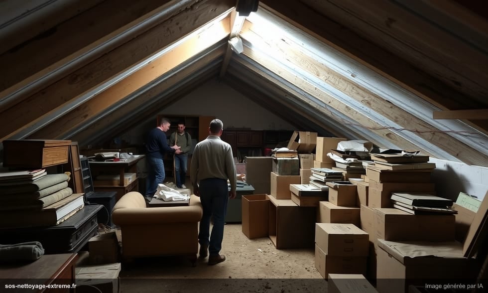 Débarras de grenier avant travaux d'isolation