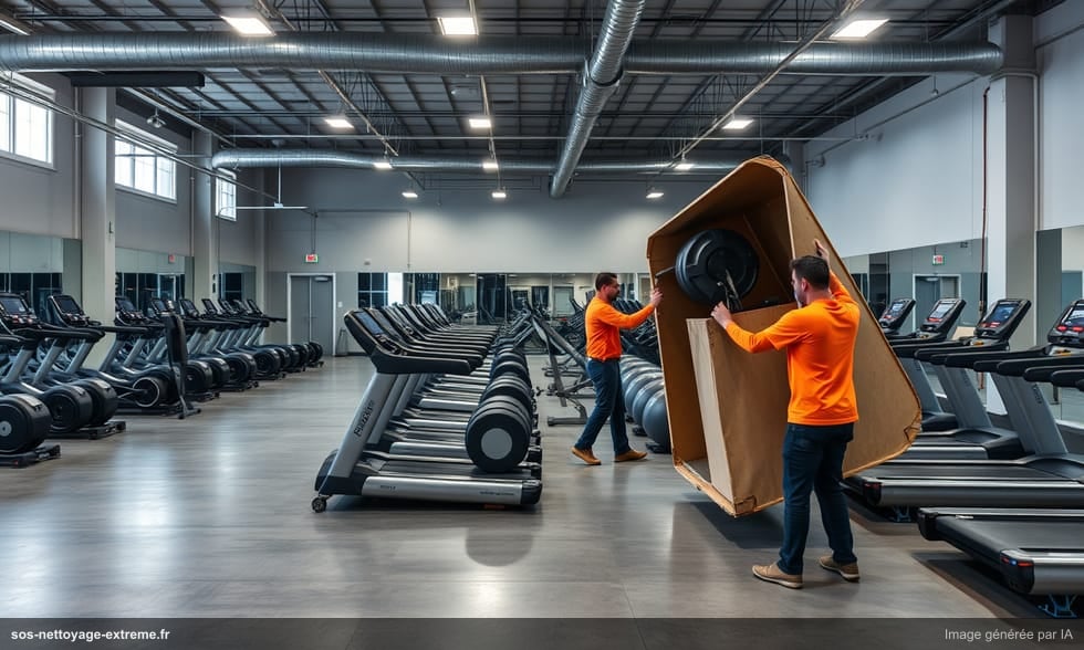 Débarras d'une salle de sport ou fitness après fermeture