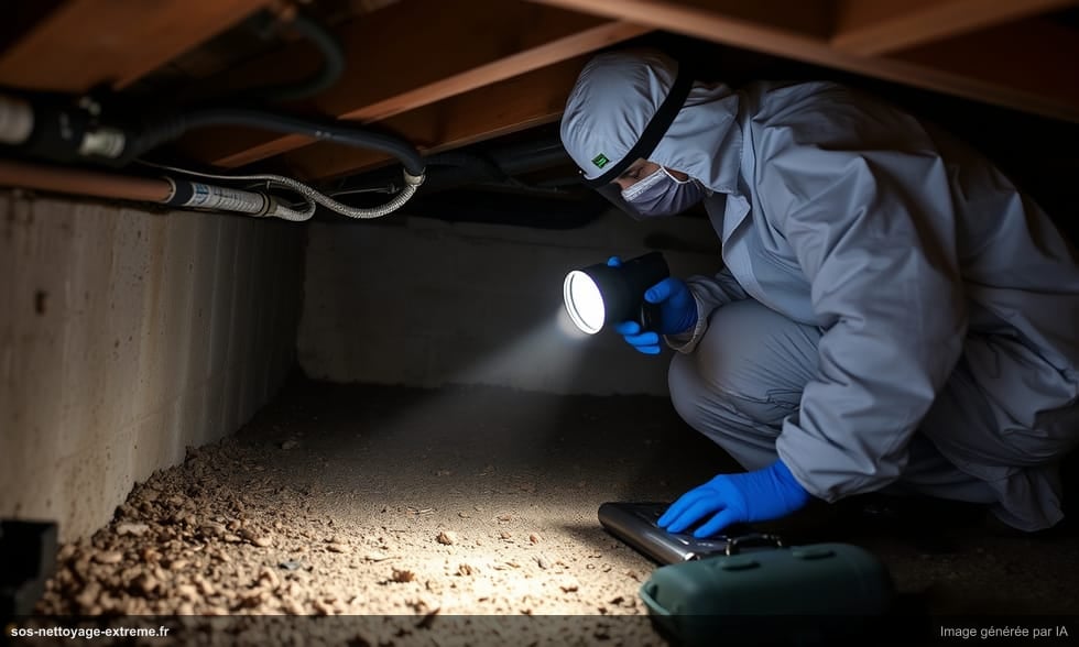 Débarras de vide sanitaire : accès difficile et nuisibles