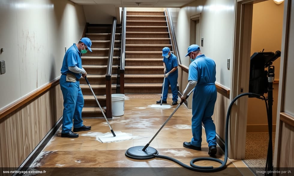 Nettoyage de cage d'escalier et parties communes insalubres