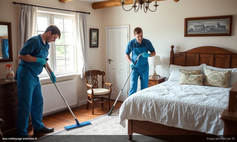 Nettoyage de chambre d'hôte entre deux saisons