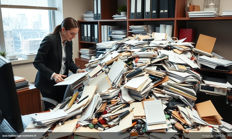 Syndrome de Diogène au bureau : accumulation dans un espace partagé