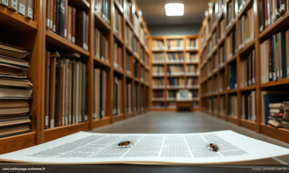 Lépismes (poissons d'argent) dans les livres et archives