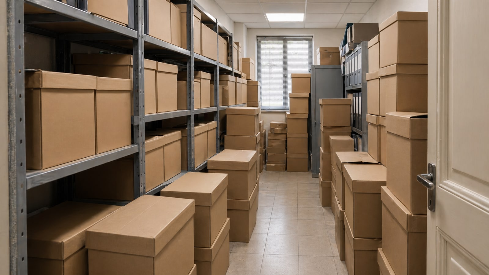 Illustration de cartons d’archives avant débarras en France