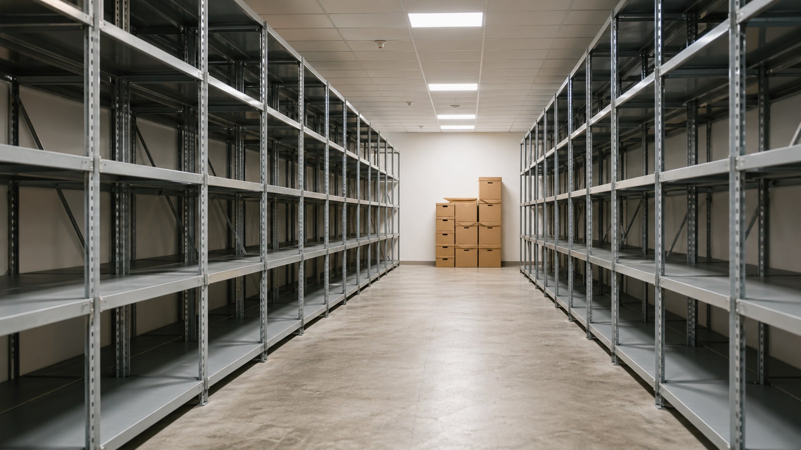Illustration d’un local d’archives dégagé après débarras en France
