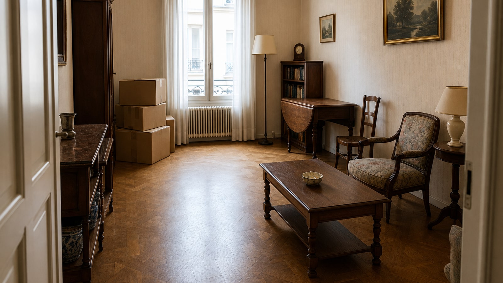 Illustration d’un logement de succession dégagé après débarras en France