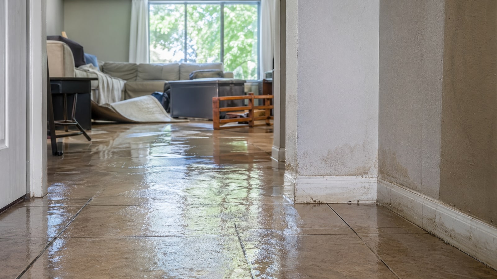Illustration d’un logement touché par une inondation en France