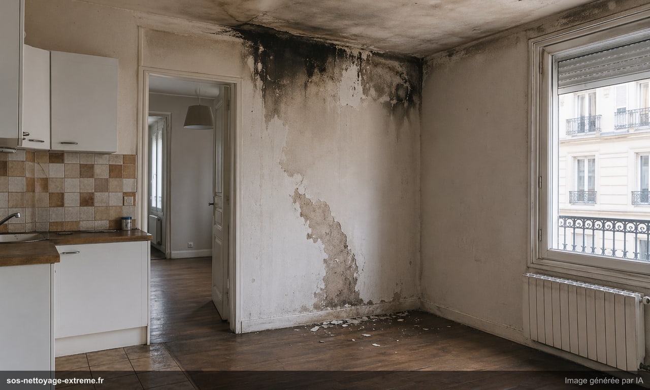 Illustration de dégâts visibles après sinistre en France