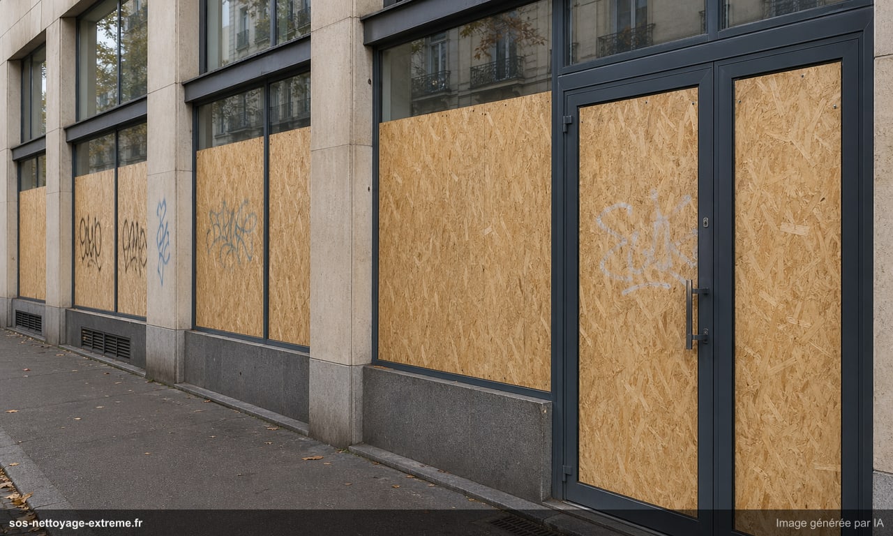 Illustration de dégradations après vandalisme dans un local en France