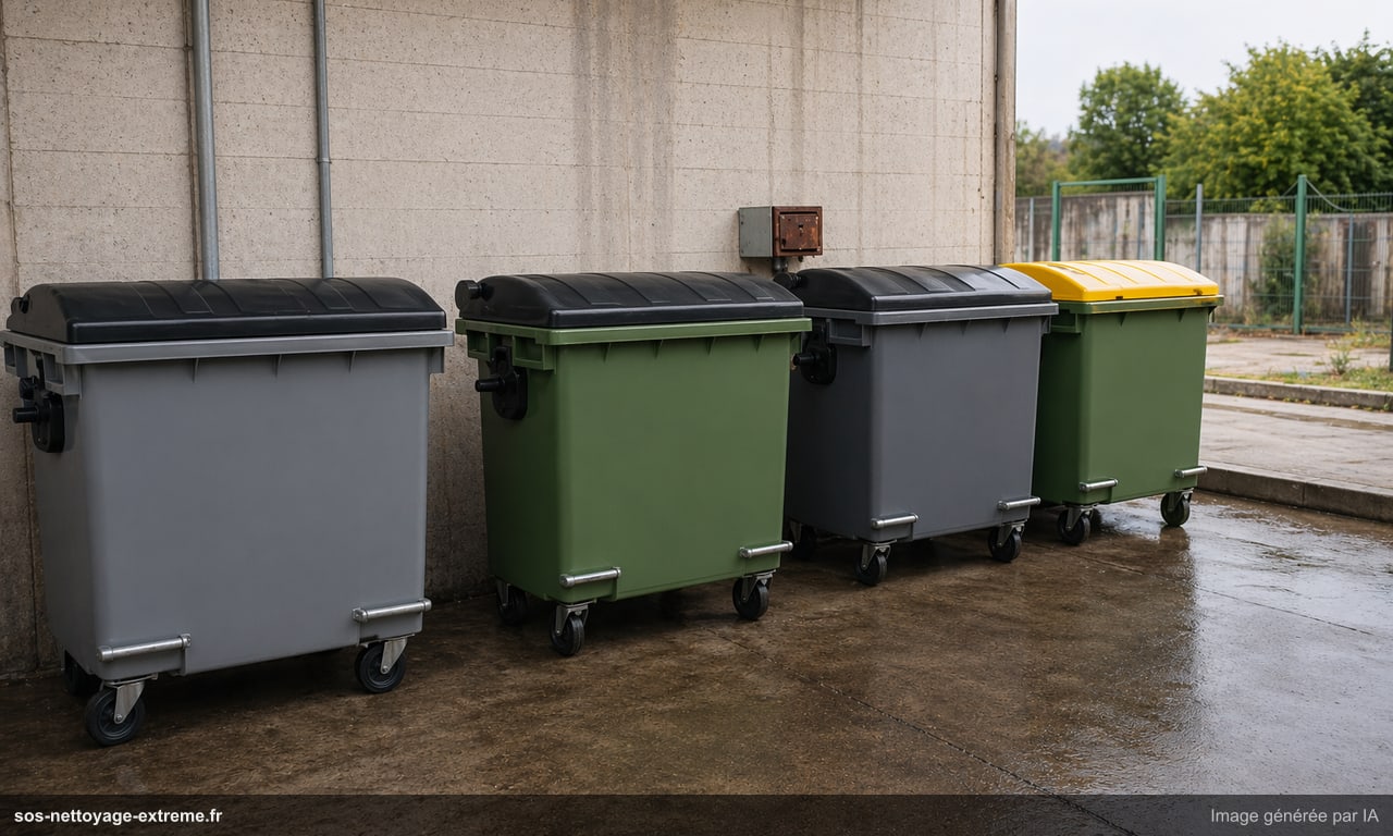Illustration de containers remis en service après nettoyage en France