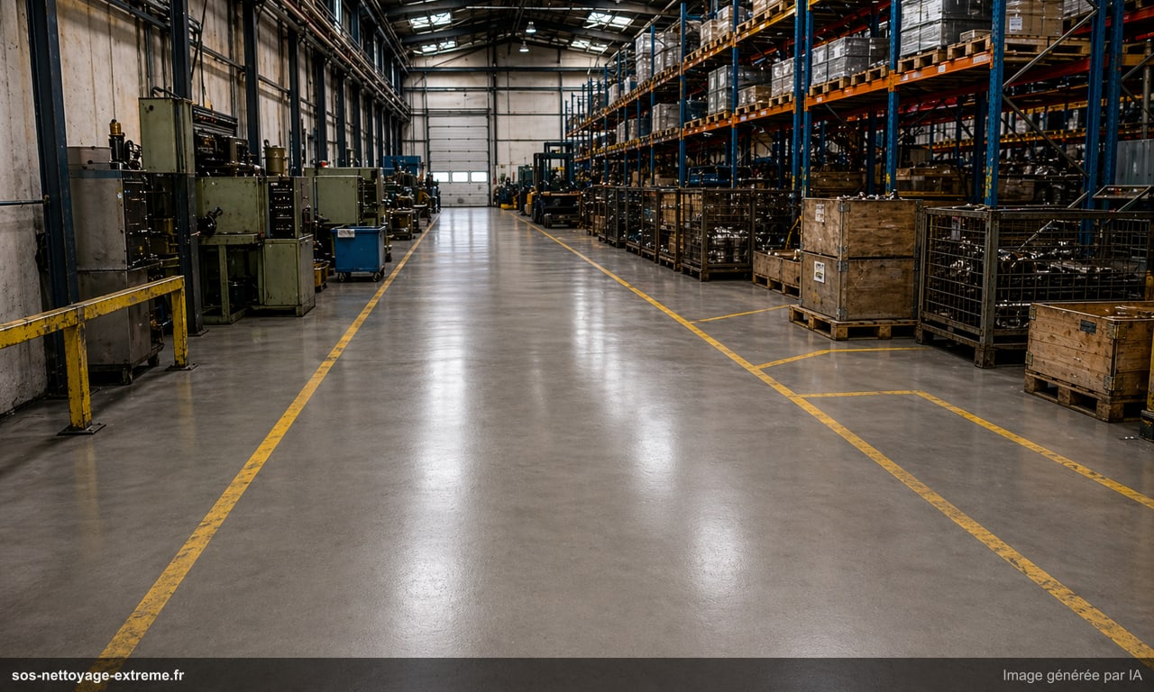Illustration d’une zone d’exploitation stabilisée après nettoyage industriel en France