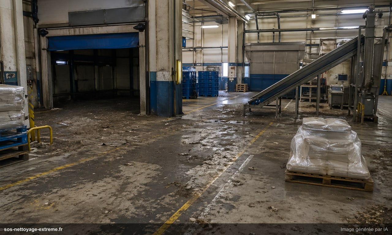 Illustration d’une zone industrielle avant nettoyage en France