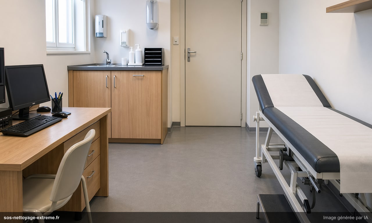 Illustration de locaux médicaux remis en usage après nettoyage en France