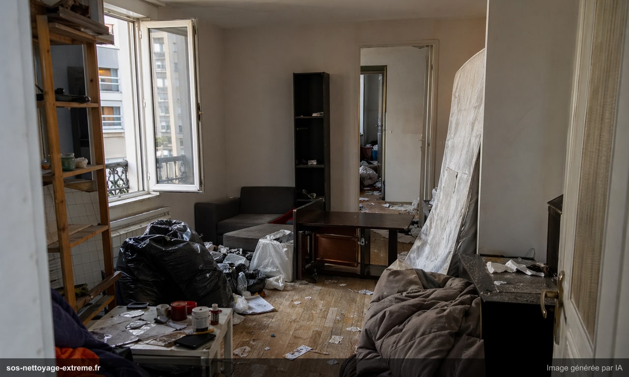 Illustration d’un logement récupéré après occupation illicite en France